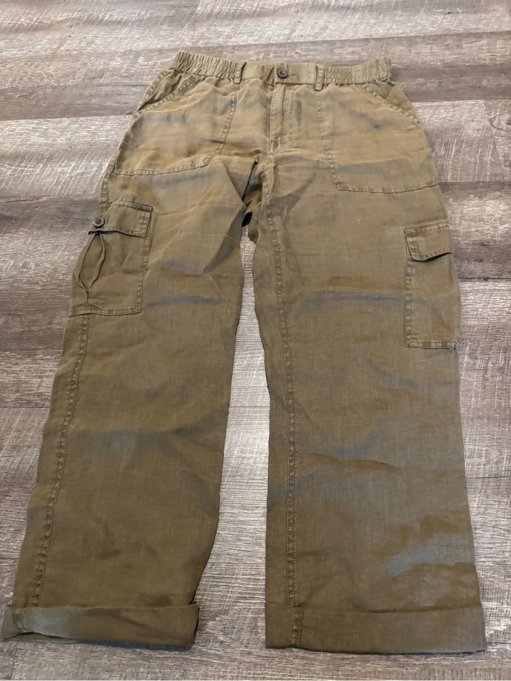 Michael Stars Los Angeles Bobbi Linen High Rise Cargo Pants